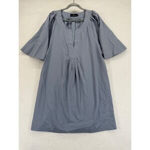 Pomander Place Womens Dress XXL Blue Cotton Blend Short Sleeve Pleated‎